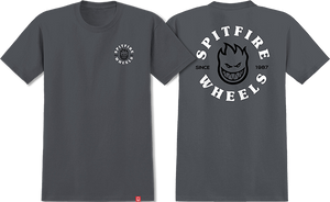 Spitfire Bighead Classic T-Shirt - Size: MEDIUM Charcoal/Black/White