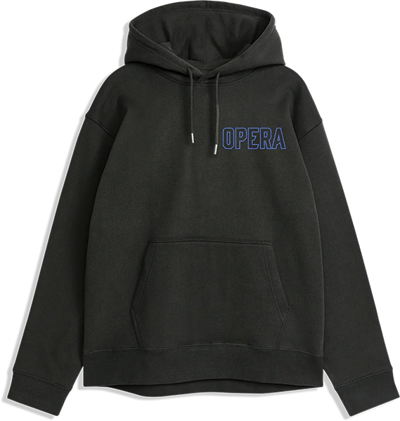 Opera Outline Emb Hooded Sweatshirt - MEDIUM Black