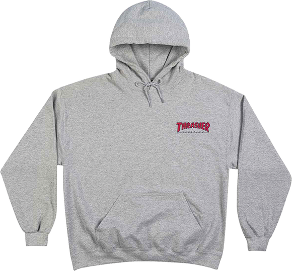 Thrasher Little Outline Hooded Sweatshirt - LARGE Grey