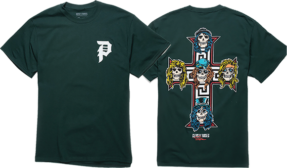 Primitive Gn'R Cross T-Shirt - Size: SMALL Forest Green