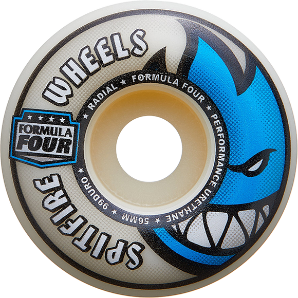 Spitfire F4 99a Radial 56mm Natural/Blue Skateboard Wheels (Set of 4)