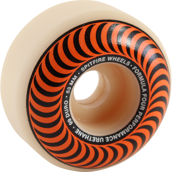 Spitfire F4 99a Classic Swirl 53mm White/Orange Skateboard Wheels (Set of 4)