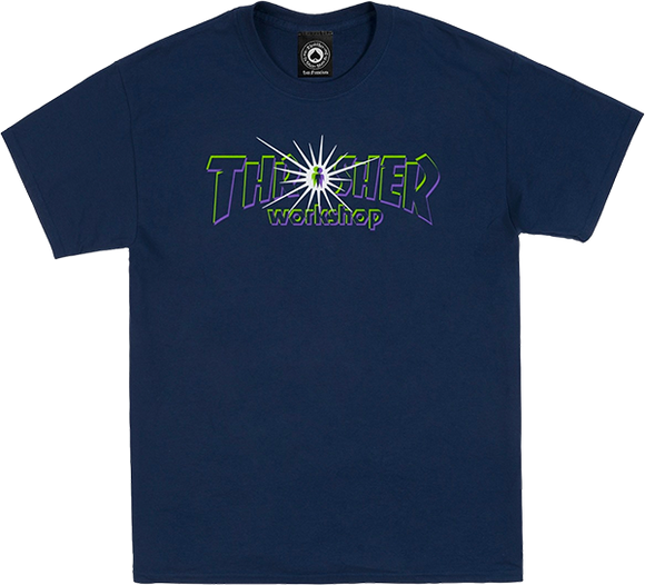 Thrasher X Alien Workshops Nova T-Shirt - Size: MEDIUM Navy