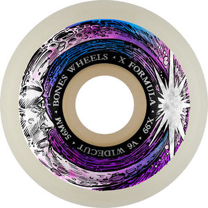 Bones Wheels Xf X99 V6 Wide-Cut 56mm 99a Moon Beam Nat Skateboard Wheels (Set of 4)