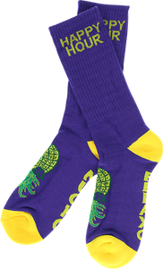 Happy Hour Mucho Relaxo Crew Socks Gold/Purple