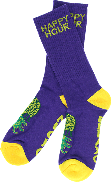 Happy Hour Mucho Relaxo Crew Socks Gold/Purple