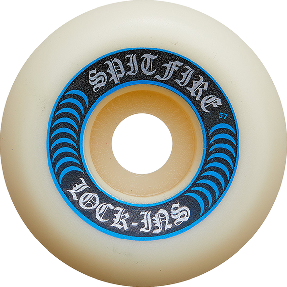 Spitfire F4 99a Lock Ins 57mm White W/Blu Skateboard Wheels (Set of 4)