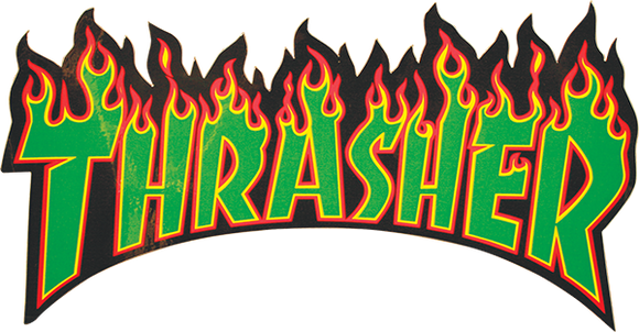 THRASHER FLAME LOGO DECAL MD