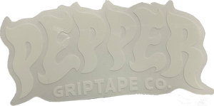 PEPPER GRIPTAPE LOGO 5" WHT/CLR STICKER SINGLE