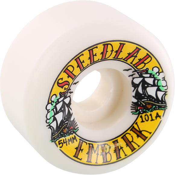 Speedlab Embark 54mm 101a White Skateboard Wheels (Set of 4)