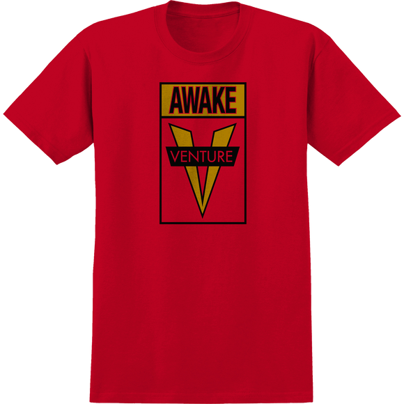 Venture Awake Short Sleeve T-Shirt - Size: SMALL Red/Gold