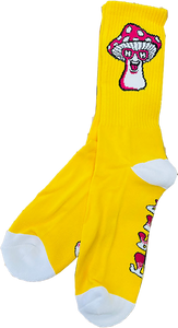 Happy Hour Mushroom Crew Socks Yellow 