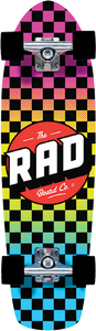 Rad Retro Roller Complete Skateboard -7.9x28 Checker Neon Fade 