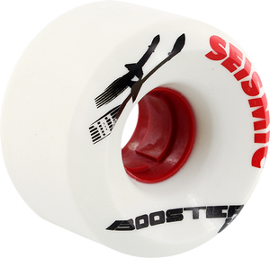 Seismic Booster 63mm 101a White/Red Longboard Wheels (Set of 4)