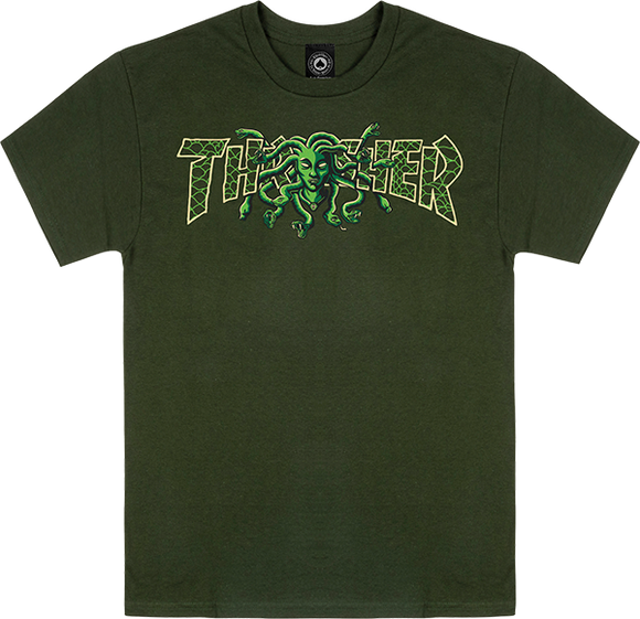 Thrasher Medusa T-Shirt - Size: SMALL Forest Green