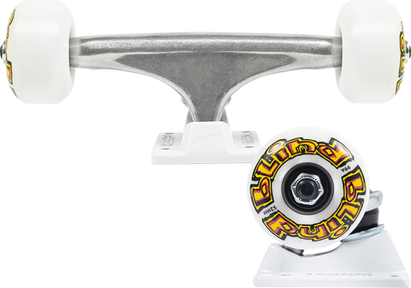 Ten/Blind Assembly 5.25 Raw/White W/52mm Og Stretch Skateboard Trucks (Set of 2)