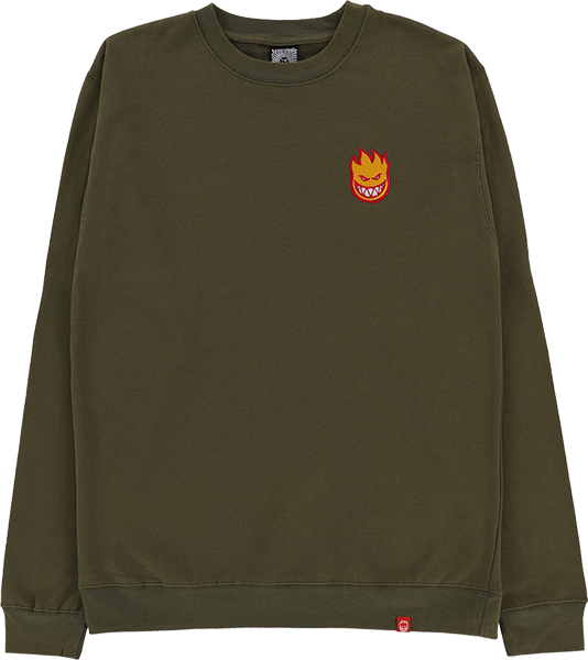 Spitfire Lil Bighead Fill Crew Sweatshirt - SMALL Army/Red/Gold/White