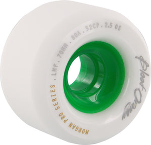 Blood Orange Liam Morgan White / Green Longboard Wheels - 70mm 80a (Set of 4) - Universo Extremo Boards