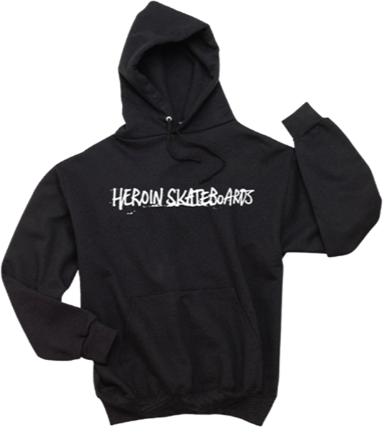 Heroin Painted Hooded Sweatshirt - MEDIUM Black