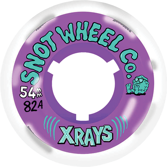 Snot Wheel Co. X-Rays 54mm 85a Clear/Purple Skateboard Wheels (Set of 4)