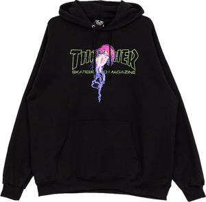 Thrasher Atlantic Drift Hooded Sweatshirt - SMALL Black