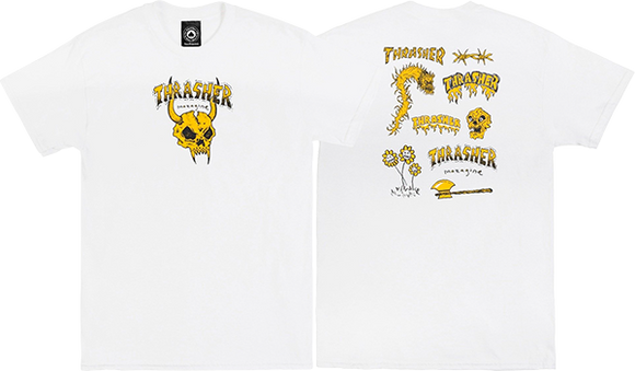 Thrasher Barbarian T-Shirt - Size: MEDIUM White