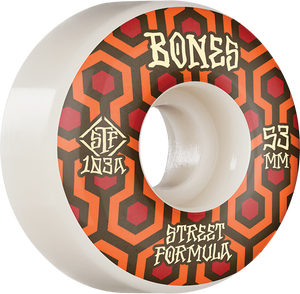 Bones Wheels STF V1 Retros 53mm 103a White/Red Skateboard Wheels (Set of 4)