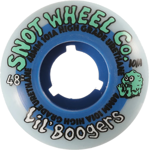 Snot Wheel Co. Lil Boogers 48mm 101a White/Blue Skateboard Wheels (Set of 4)