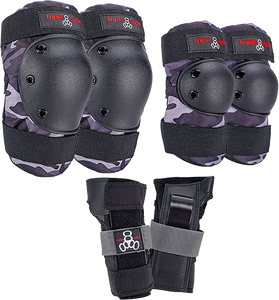 Triple 8 Saver 3/Pk Pads Jr-Charcoal Camo 