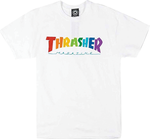 Thrasher Rainbow Mag T-Shirt - Size: SMALL White