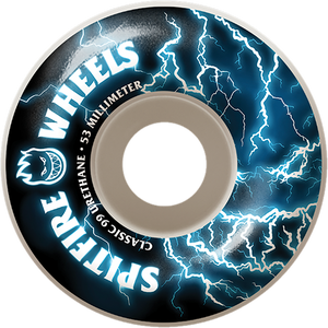 Spitfire Firebolt 53mm 99a White/Blu Skateboard Wheels (Set of 4)