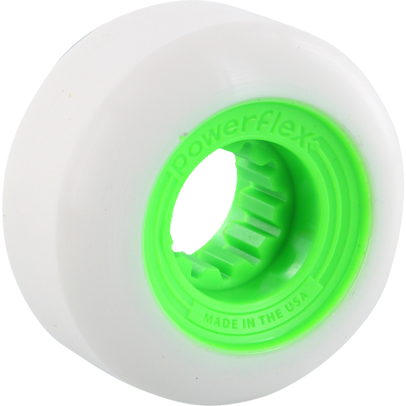 Powerflex Gumball 54mm 83b White/Lime Skateboard Wheels (Set of 4)