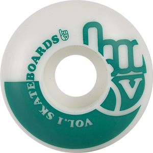 Vol.1 No.1 53mm White/Teal Skateboard Wheels (Set of 4)