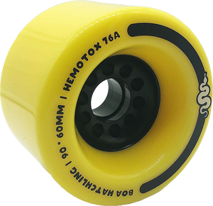 Boa Hatchling 90mm 76a Yellow Longboard Wheels (Set of 4)