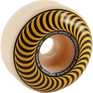 Spitfire - F4 99a Classic Swirl 55mm White W/Yellow Skateboard Wheels (Set of 4)