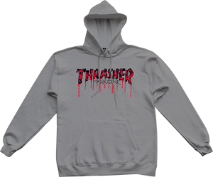 Thrasher Blood Drip Hooded Sweatshirt - MEDIUM Lt.Steel