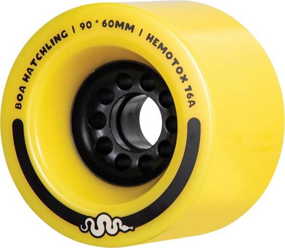 Boa Hatchling V3 90mm 76a Yellow Longboard Wheels (Set of 4)