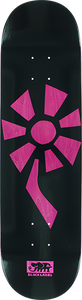 Black Label Flower Power Skateboard Deck -8.25 Black/Pink Veneer DECK ONLY