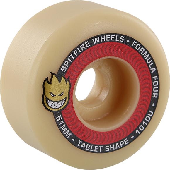 Spitfire F4 101a Tablet 51mm Natural/Red Skateboard Wheels (Set of 4)