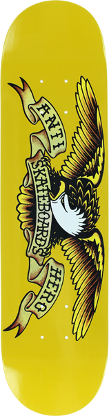 Antihero Classic Eagle Mini Skateboard Deck -7.3 Yellow DECK ONLY