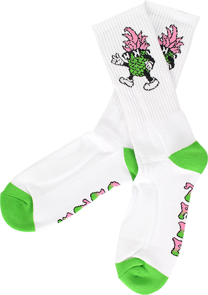 Happy Hour Dancing P Crew Socks White/Green 