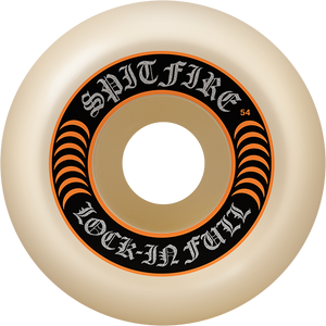 Spitfire F4 99a Lock-In Full 54mm Natural/Orange Skateboard Wheels (Set of 4)