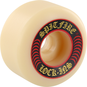 Spitfire F4 101a Lock Ins 52mm White W/Red Skateboard Wheels (Set of 4)