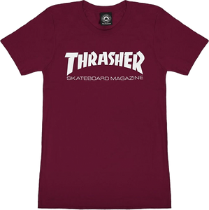 Thrasher Mag Logo Girls T-Shirt - Size: MEDIUM Maroon