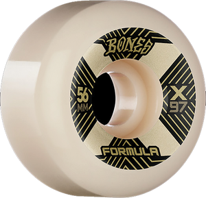 Bones Wheels Xf X97 V6 Wide-Cut 56mm 97a Xcell Nat Skateboard Wheels (Set of 4)