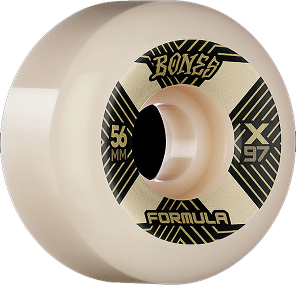 Bones Wheels Xf X97 V6 Wide-Cut 56mm 97a Xcell Nat Skateboard Wheels (Set of 4)