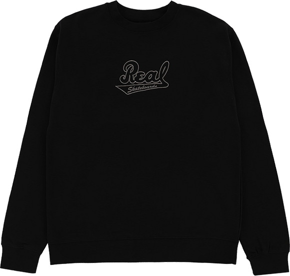 Real Script Emb Crew Sweatshirt - MEDIUM Black