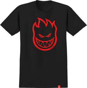 Spitfire Bighead T-Shirt - Size: SMALL Black/Red W/Black Fill