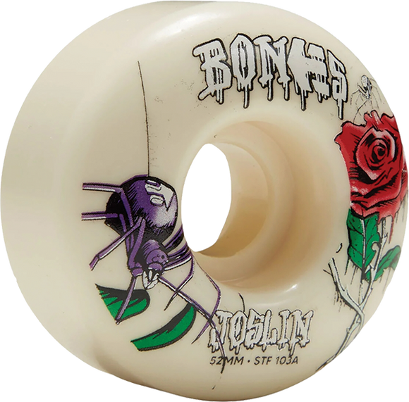 Bones Wheels Joslin STF V1 Etnies Collab 52mm 103a White Skateboard Wheels (Set of 4)