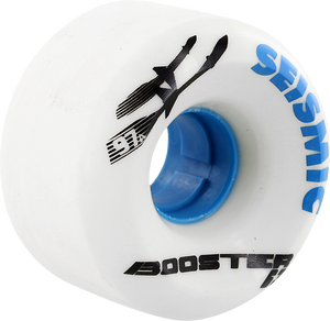 Seismic Booster 63mm 97a White/Blue Longboard Wheels (Set of 4)